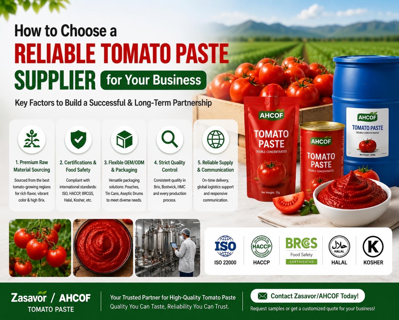 Wie Sie einen zuverlässigen Tomatenmarklieferanten für Ihr Unternehmen auswählen