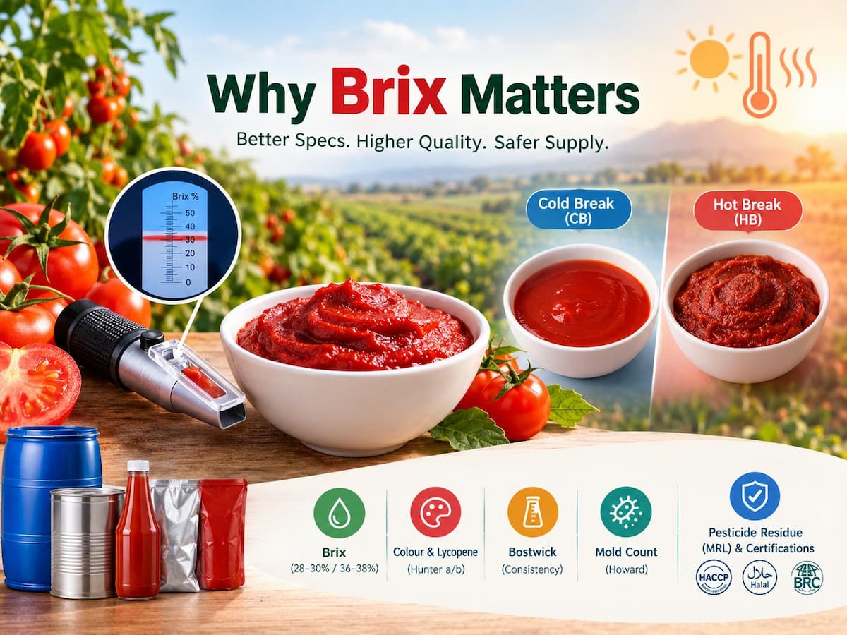 Brix-Wert von Tomatenmark in einer heißen Jahreszeit: Was Käufer vor der Unterzeichnung von Verträgen für 2026 überprüfen müssen